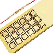 Ghasitaram Gifts Rakhi Gifts for Brothers Rakhi Chocolate 24 Cavity Classic Assorted Chocolate Box with Pearl Rakhi