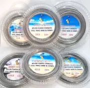 10lb - 200lb x 10m Nylon Coated Stainless Steel Fishing Trace Wire & Crimps