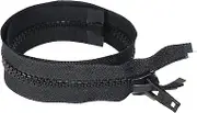 24" Vislon Zipper - YKK #10 Molded Extra-Heavy Separating - Plastic Pull - 580 Black (1 Zipper/Pack)