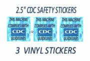 3 VENDING MACHINE SAFETY CDC STICKERS LABELS Free Shipping