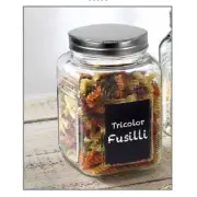 Circleware - Moondance Glass Chalkboard Canister with Metal Lid 1.4Ltr and Chalk