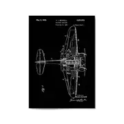 Airplane Patent Vintage Minimal Man Cave Wall Art #4