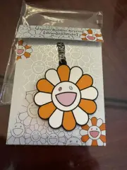 Authentic Takashi Murakami Flower Rubber Keyring Oranger & White Keychain Charm