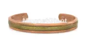 Gold plating on Solid Copper High Power Magnetic Bangle Bracelet Cuff - BG63C