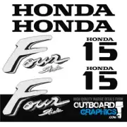 Honda 15hp 4 stroke outboard engine decals/sticker kit