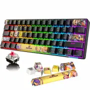 AU Computer 60% Mechanical Gaming Keyboard Wired/Wireless Bluetooth+PBT Keycaps
