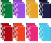 Hooqict 24 Pack Small Pocket Notebook Bulk Mini Notebooks Party Favors Little Spiral Notepads with Lined Pages 8 Colors, Memo Pads for Work, Office, School, Classroom, 3.9 x 2.4 Inches