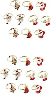 SUPVOX Cartoon Rings for Adults Christmas Finger Jewelry with Santa Snowman Tree Designs for Parties Stage Performances Daily Wear