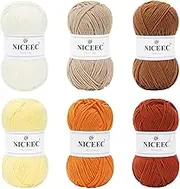 NICEEC 300g Soft Assorted Colors Yarn - Sport Weight,100% Acrylic, 4 Ply, Bonbons Yarn for Crochet & Knit, DIY Project Starter Kit for Kids or Adults(Total 870yds) - Series 8