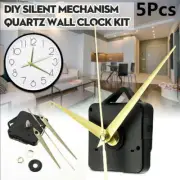 5PCS DIY Quartz Wall Clock Movement Mechanism Repair Parts Tool Kit Silent Gold
