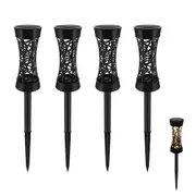 Solar Garden Lights with Warm White and Colorful Modes 4-Pack for Outdoor Lighting