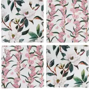 4pc Gardenia Ceramic 9.5cm Coaster Table Protector Drink Pad/Mat Set Square
