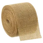10 Yards 2.4 Inch Burlap Ribbon Jute Burlap Wired Ribbon Rustic Ribbon, Coffee
