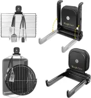 Heavy Duty Magnetic Grill Hooks, Foldable Organization Scratch-Free Black