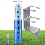 Rain Gauge Outdoor, Portable Glass Water Gauge Stake, 8.38in Reusable Snow Gauge, Freeze Proof Rain Gauge, Freeze Proof Outdoor Rain Gauge, Easy to Use, Portable for Yards Lawns Pathway