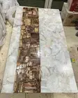 White Agate Center Petrified Agate Table, Coffee Hallway Agate Furniture Decor