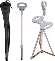 Portable Cane Stool Walking Stick with Seat Walking Stools for Adults Folding Lightweight Retractable Walking Stick for Elderly Outdoor Travel Rest Stool Max Load 440lb with a Carry Bag