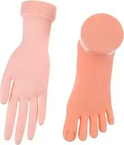 NOLITOY Mannequin Hand Model for Nail Art Practice Left Hand Fake Foot Smooth Surface Random Color