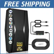 Premium 2200+ Miles Indoor TV Antenna with Smart IC Amplifier - 1300+ Channels