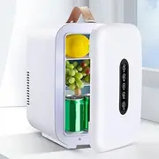 PP-Kic Adjustable Mini Refrigerator, Small Skin Refrigerator, Refrigerated Makeup Refrigerator, Low Noise Small Refrigerator for Car, Office And Food, White