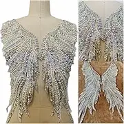 Fabric Heavy Color Diamond Lace Flower Piece Shiny Handmade Bead Piece Garment Accessories