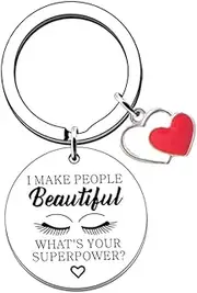 [RFTWXHPN] Beautician Makeup Artist Gifts for Women I Make People Beautiful What's Your Superpower Keychain for Cosmetologist Lash Tech Gift Ideas for Esthetician Christmas Birthday Gifts