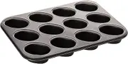 MASTERPRO MPHB88 French Friand Pan, Carbon Steel/Black