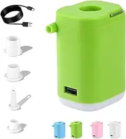 Slowowing Mini Air Pump, Mini Portable Air Pump with Light, Multi-Function Pumps, with Led Camping Light, Ultra-Quiet Fast Inflation, for Inflating Mattress, Outdoor, Camping Tent Lamp