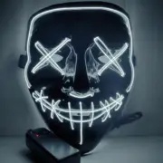 V for Vendetta Guy Fawkes LED Light Up 3 Mode Costume Cosplay Mask WHITE