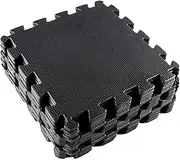 Handy Hardware Black EVA Mat, Durable, Non-Slip Surface for Home Gym, Yoga, and Exercise, Protects Floors and Provides Cushioning - Black (60PCE)