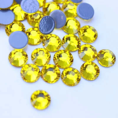 Glower® Citrine Premium Hotfix Rhinestone Flat Back
