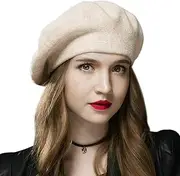 [Sumolux] Women Beret Hat French Wool Beret Beanie Cap Classic Solid Color Autumn Winter Hats