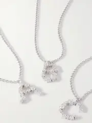 [Completedworks] Completedworks - + Net Sustain Rhodium-plated Recycled Silver Crystal Necklace - H H Silver