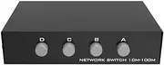 Justivana 4 in 1 Out 100/1000Mbps Mini Gigabit Network Switch 5 Port Ethernet Switch Internet Splitter Desktop RJ45 Network Switch Replacement