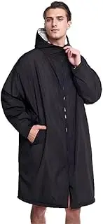 Thermal Surf Poncho Changing Robe Unisex Swim Parka Oversize Long Fleece Waterproof Heat Swimming Jacket Wetsuit Towel Hooded