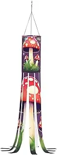 Halloween Garden Magic Red Mushroom Windsock Lights Halloween Lighted Windsock for Patio Yard Pathway Party Decor