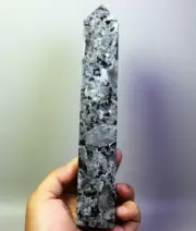 1.11lb Natural Blue Spectrolite Quartz Crystal Stone Tower Obelisk Wand Point