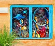 3D Spaceship Alien A819 Window Film Print Sticker Cling Stained Glass UV Zoe