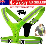 LED Reflective Running Cycling Jogging Vest 360° Tracer Safety Night Visibility