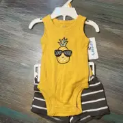 Carter's NWT boys newborn 2 piece set with Pineapples And Good Vibes