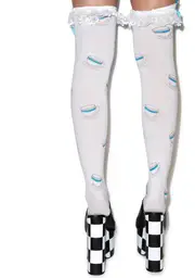 Tea Cup Ruffle Thigh Highs