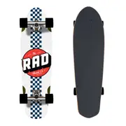 Rad Board Co Complete Skateboard Cali Cruiser - Checker Stripe White/Navy 9.125