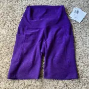 Beyond Yoga Women Spacedye Team Pockets HW Biker Short PRDAH Purple XS $72