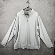 Peter Millar Pullover Mens XXL Light Gray Crown Sport Quarter Zip Pullover Golf