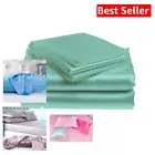 Luxurious Aqua Blue Silk Satin Sheet Set for Queen Bed - 4pcs Ultimate Comfort