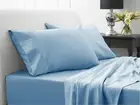1200TC EgyptianCotton Split King Bed - 2 Long Single Beds 5 Pce Sheet Set LtBlue