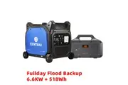 1* Gentrax 6.6KW Max 6.0KW Rated Inverter Generator + 1* VoltX 800W 518Wh Portable Power Station