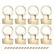8Pcs 22mm/ 0.87" Key Fob Hardware with Keychain Ring Purse Hardware Light Golden