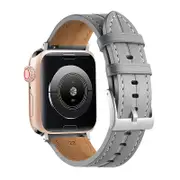 Nevenka Apple Watch Strap Leather Groove for iWatch Ultra Series 8 SE 7 6 5 4 3 2 1-NebulaAsh