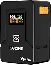 ZGCINE ZG-V99Pro V-Mount Battery Upgraded with PD100W Faster Charging Speed, More Ports and Real-time Smart Display Function (Orange)